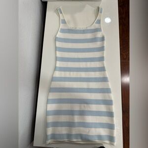 Babaton Striped Blue and White Tank Dress